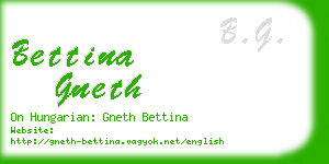 bettina gneth business card